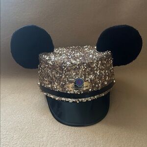 Disney California Adventure 70th Anniversary Conductor Black and Sparkle Hat